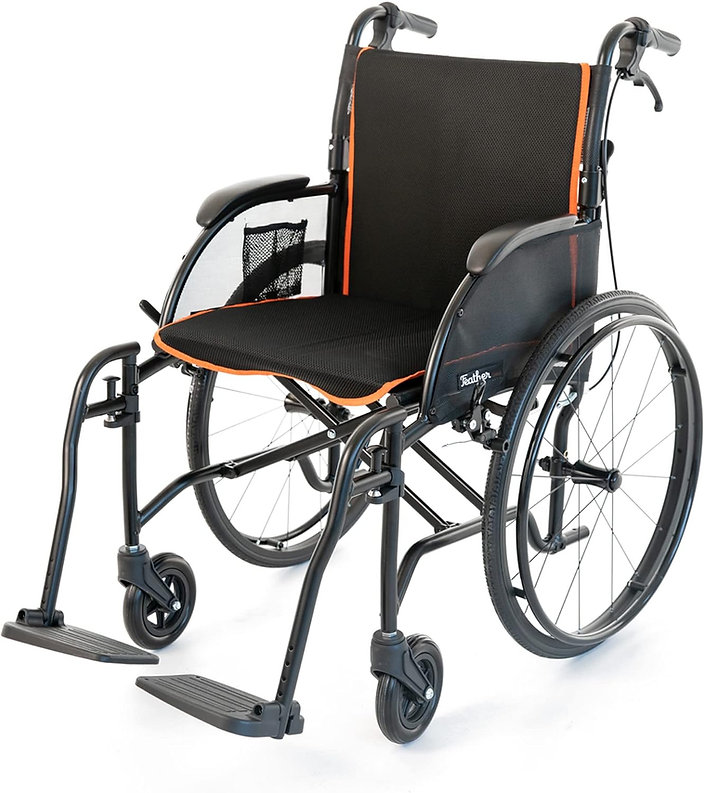 Feather Chair Featherweight Ultra Light 13.5 Pound Foldable Aluminum Wheelchair