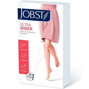 JOBST UltraSheer, Knee High, SoftFit Band, Closed Toe, Natural, Small