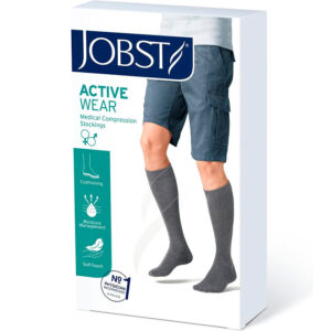JOBST Activewear 20-30 mmHg Knee High Compression Socks, Medium, Cool Black