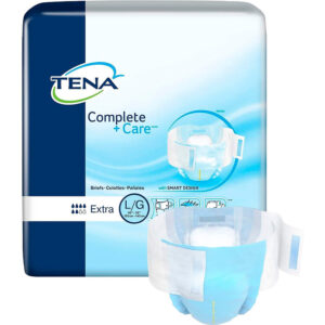 TENA Complete + Care Briefs, Incontinence, Disposable, Moderate Absorbency Large