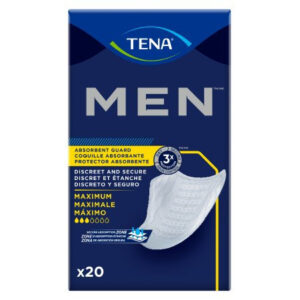 TENA Men Maximum Guard Incontinence Pad for Men, Maximum Absorbency, 20 count
