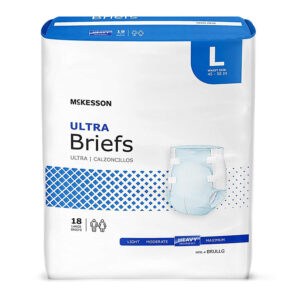 McKesson Ultra Briefs, Incontinence, Heavy Absorbency, Large, 18 Count, 1 Pack