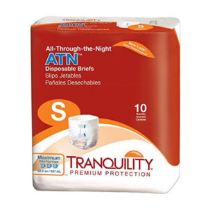 Tranquility ATN Adult Disposable Briefs with All-Through-The-Night Protection, S