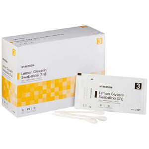 McKesson Lemon Glycerin Swabsticks, Sterile, Oral Swab Stick, 25 Count, 1 Pack